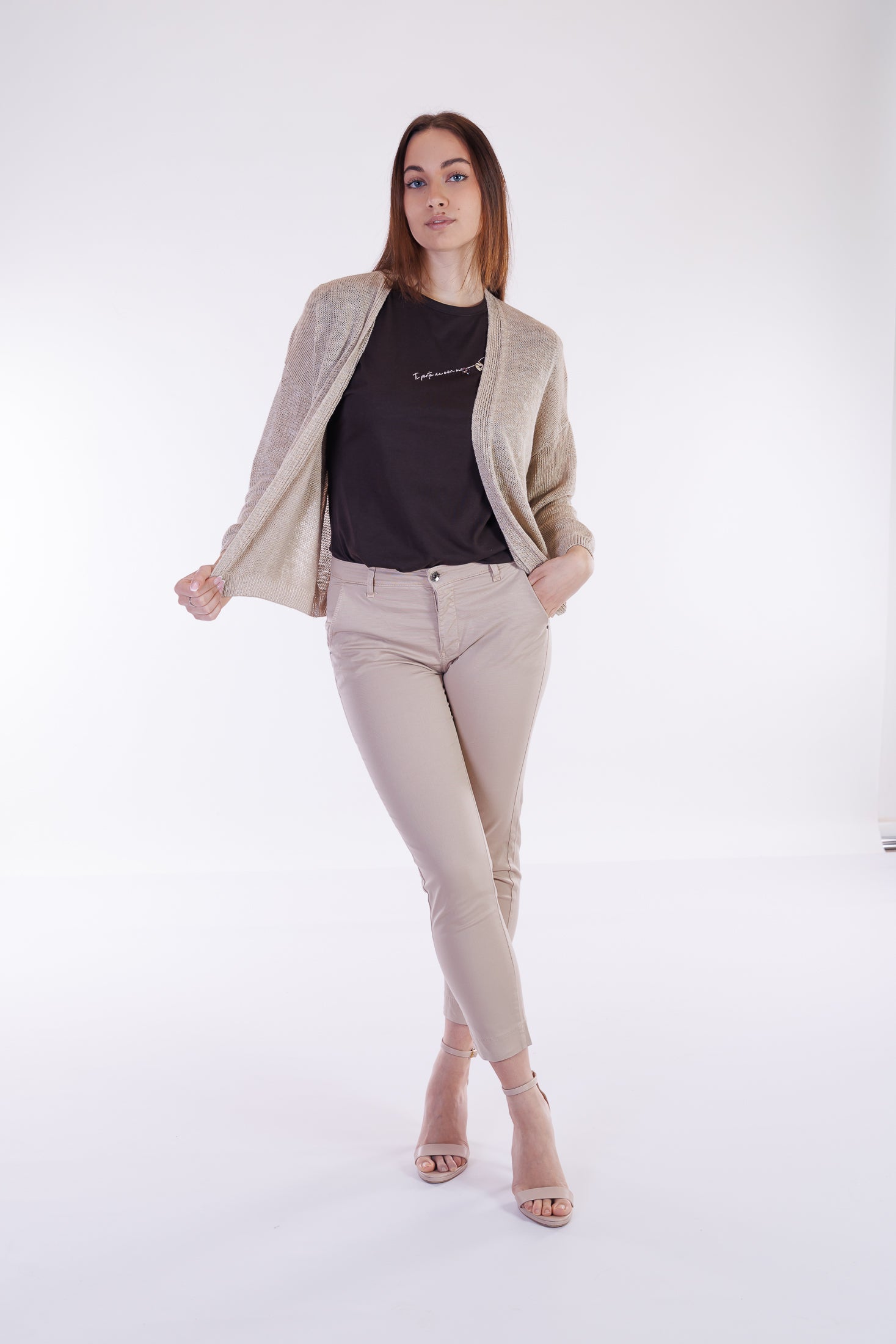 Cardigan misto lino