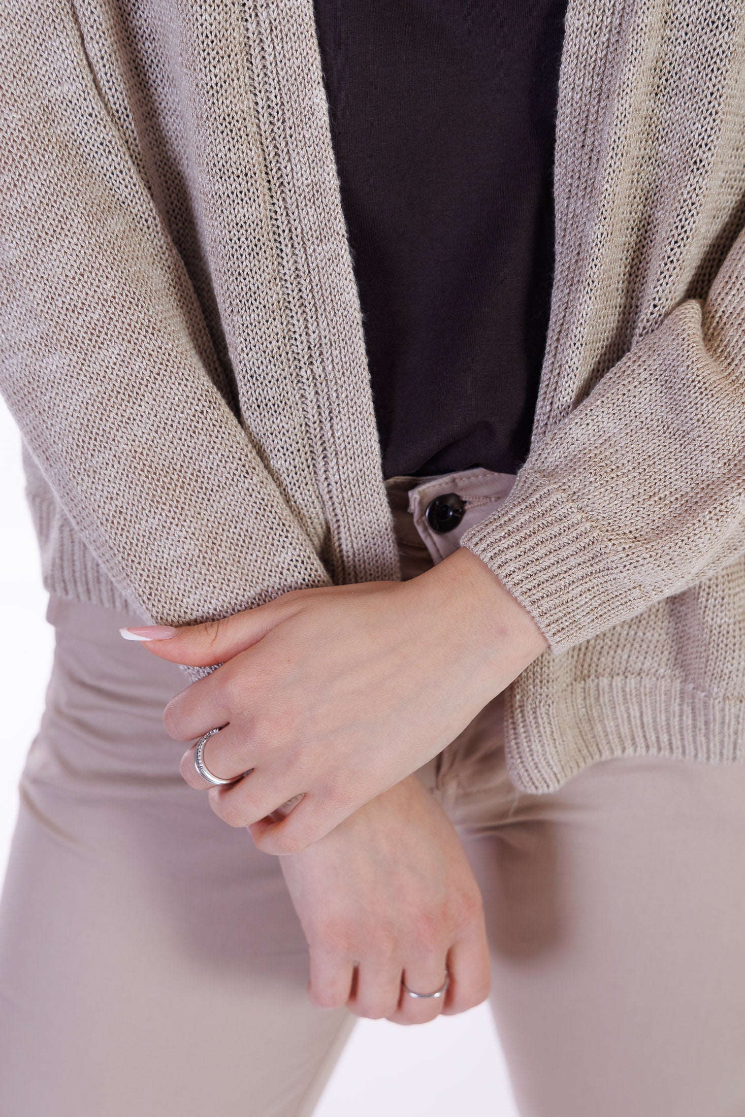 Cardigan misto lino