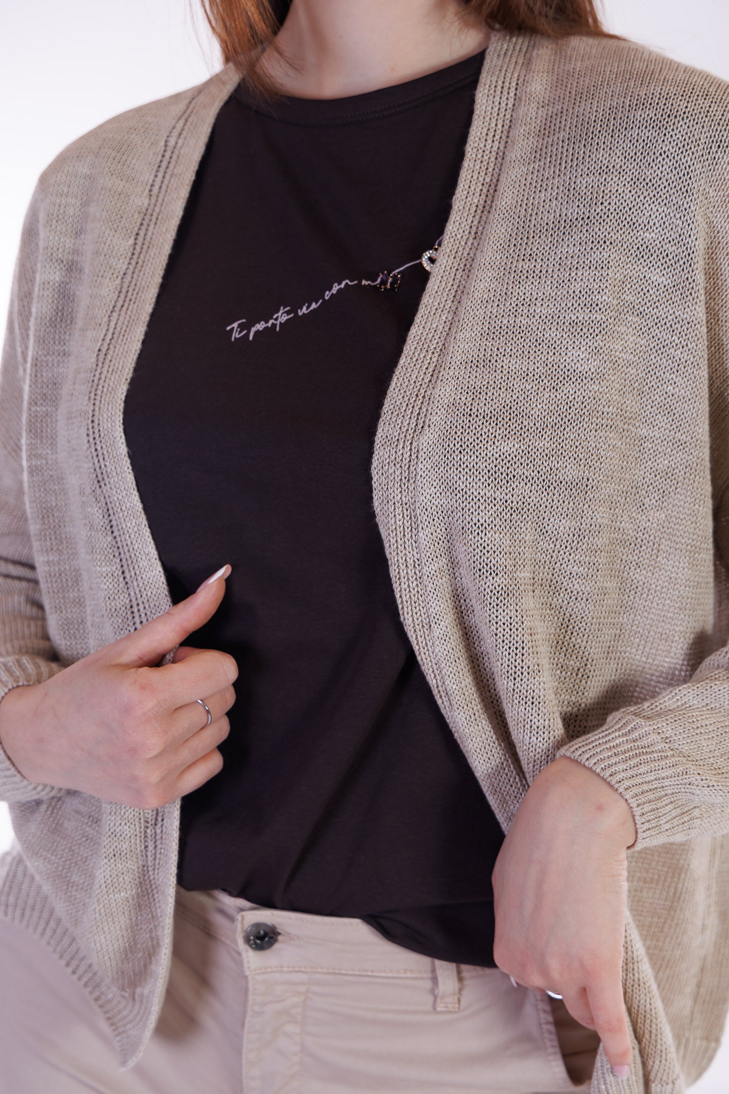 Cardigan misto lino
