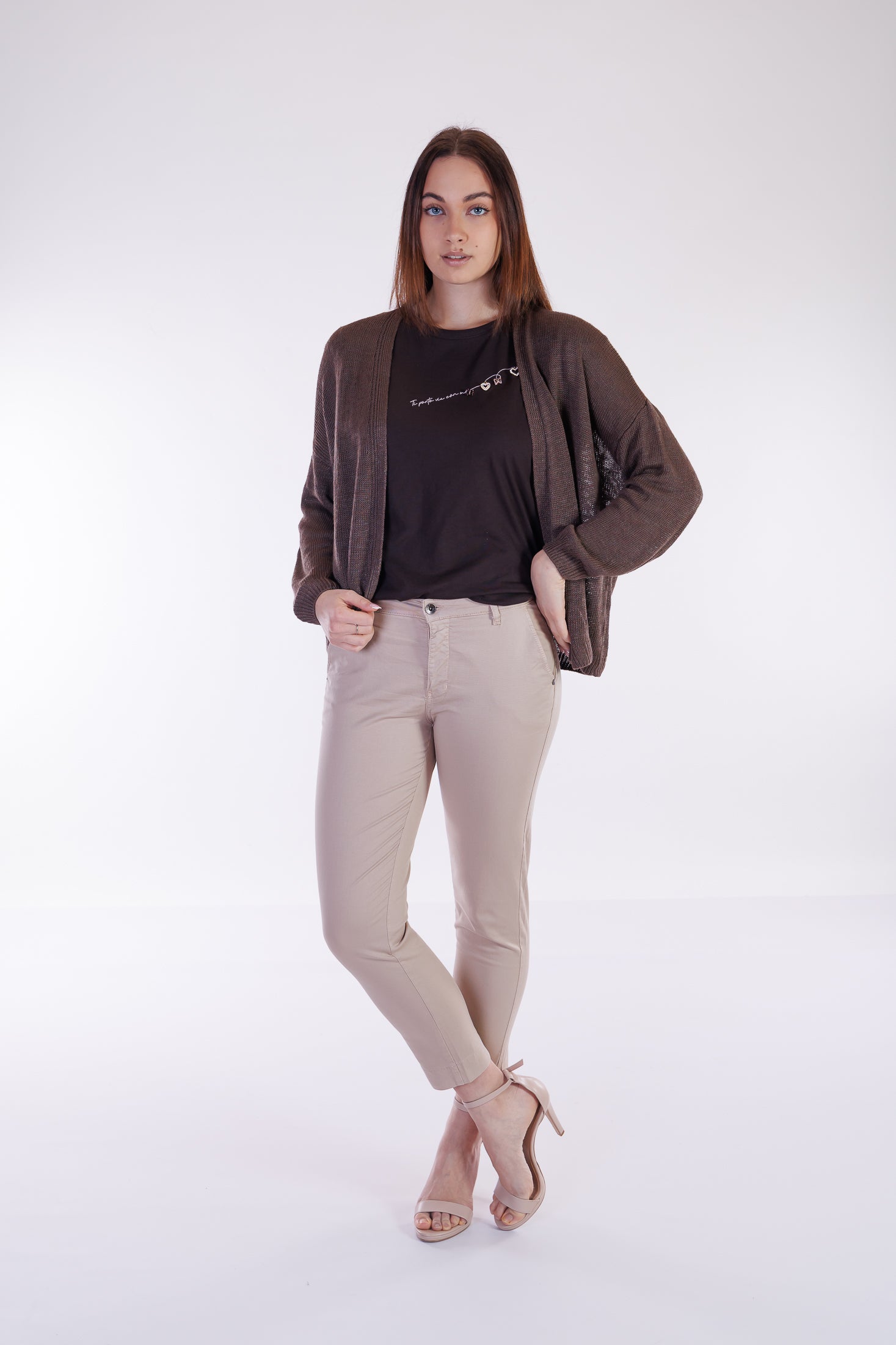 Cardigan misto lino