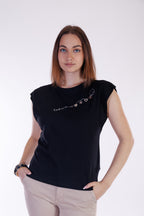 T-shirt scritta e charms