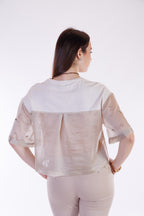 T-shirt bitessuto strass maniche