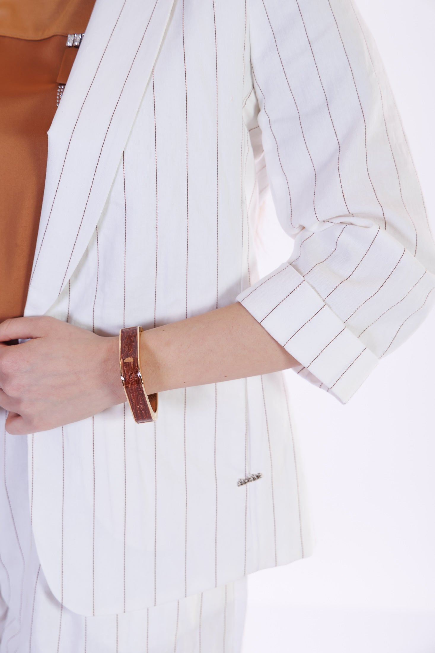 Giacca monopetto gessata