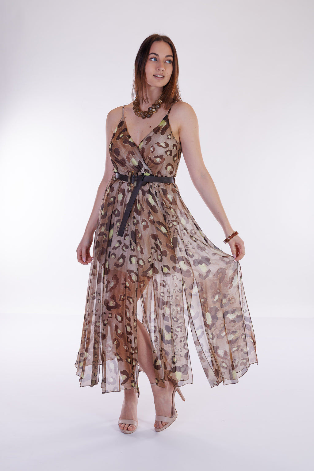 Abito tagli misto seta