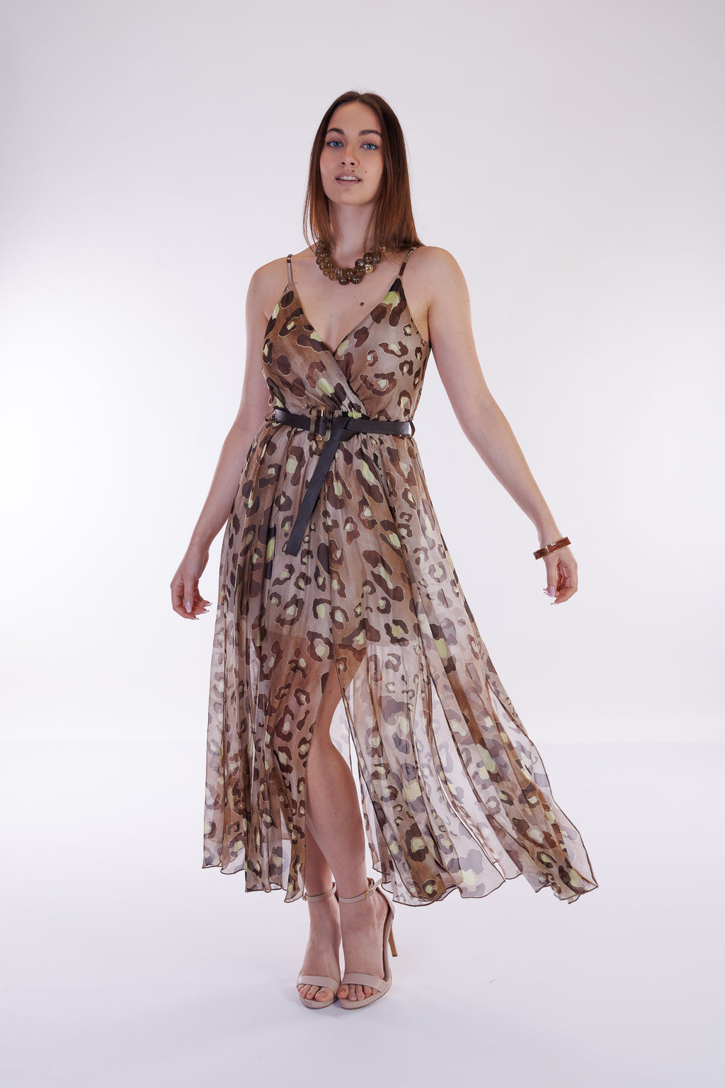 Abito tagli misto seta