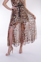 Abito tagli misto seta