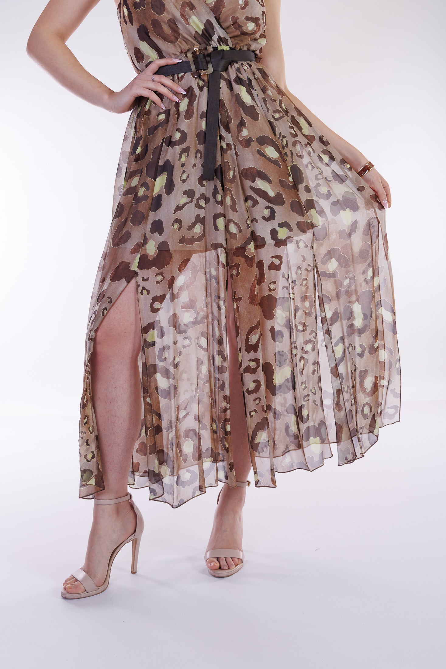 Abito tagli misto seta