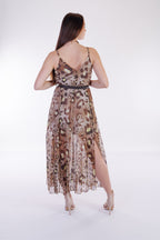 Abito tagli misto seta