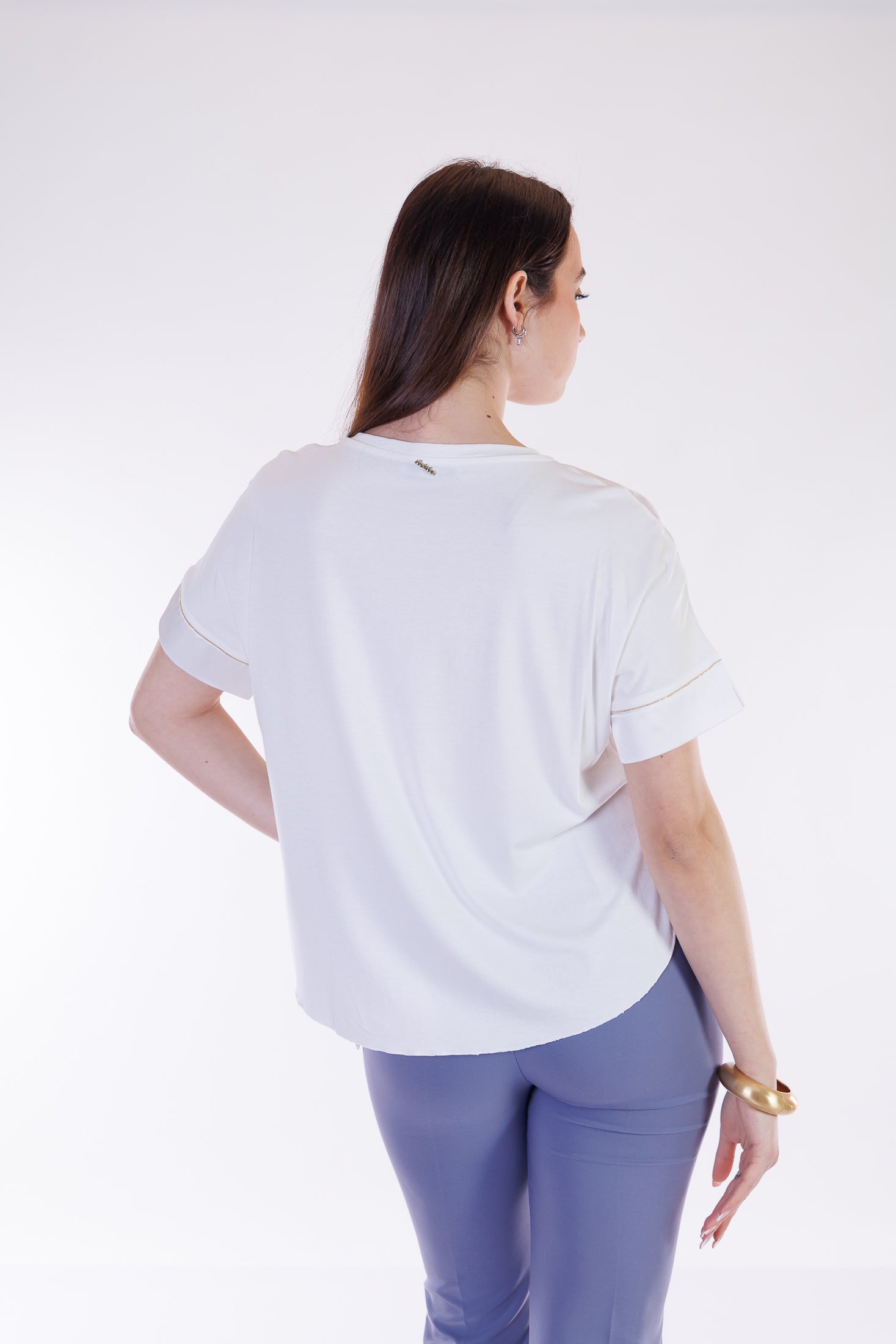 T-shirt perline maniche