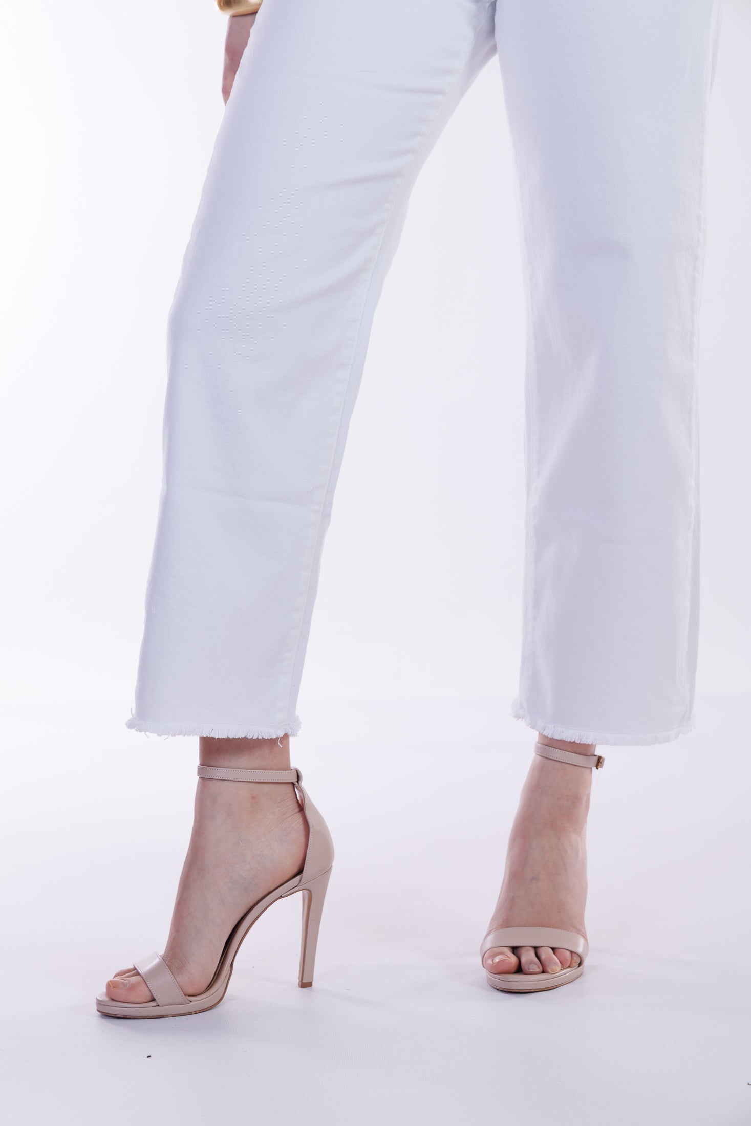 Jeans cropped frangette