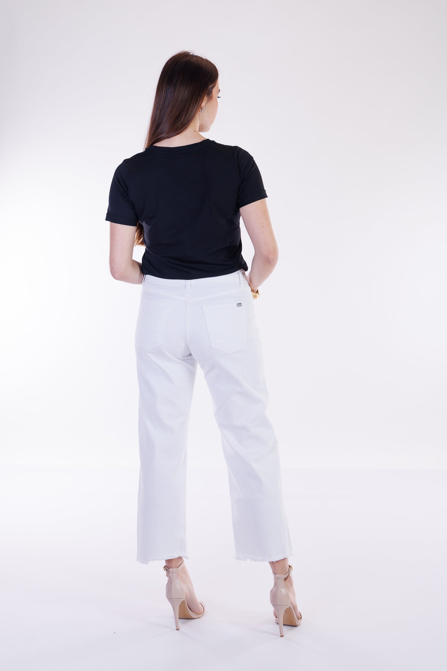 Jeans cropped frangette