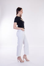 Jeans cropped frangette