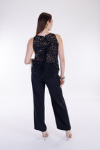 Top ricami e paillettes