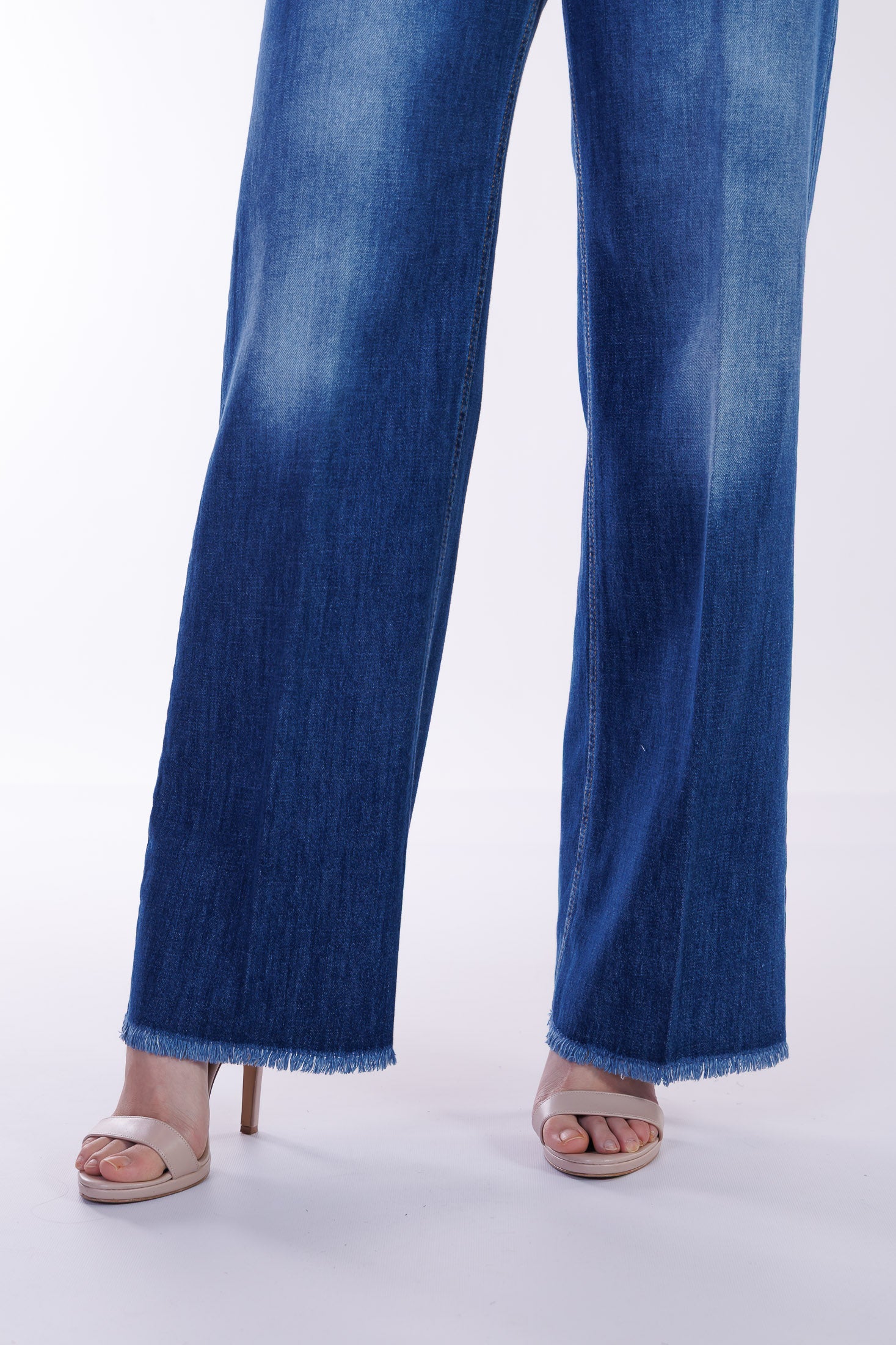 Jeans palazzo frangette
