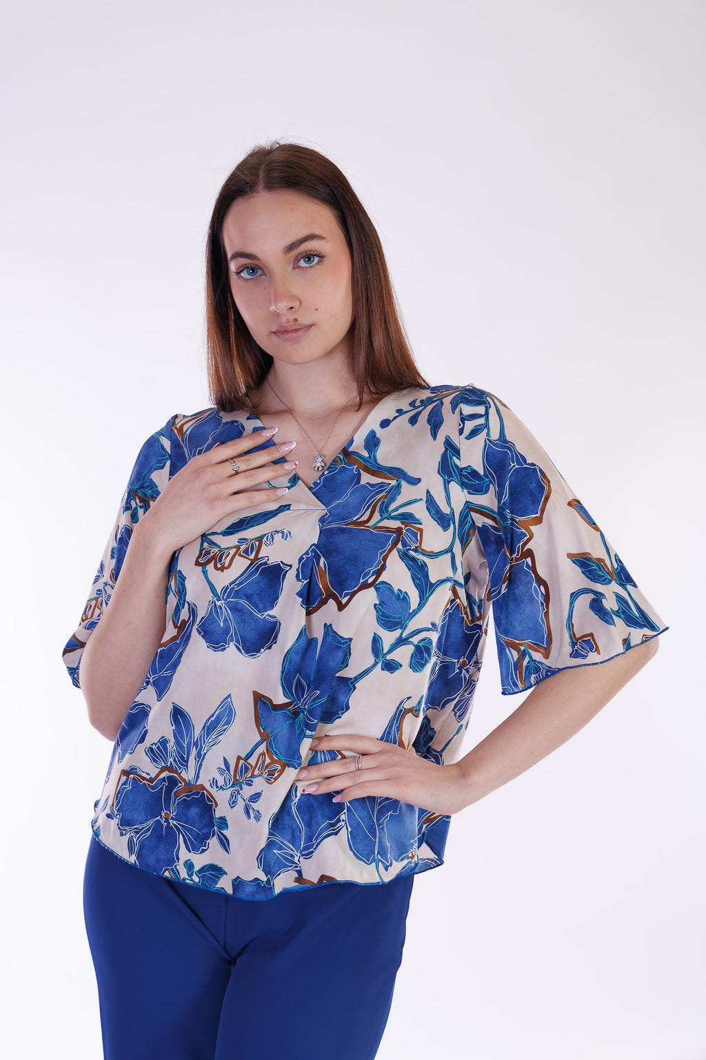 Blusa floreale viscosa