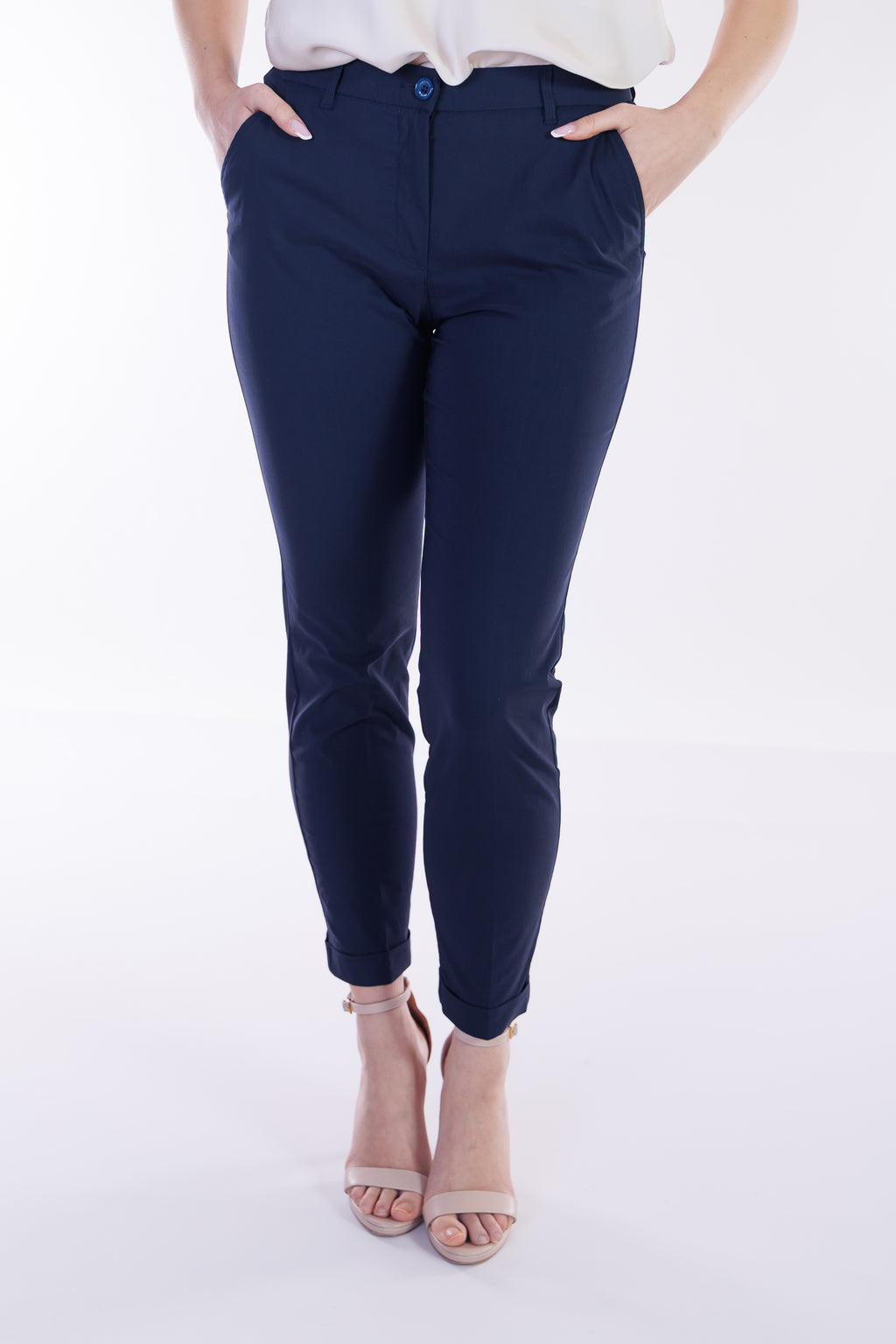 Pantalone viscosa risvolto