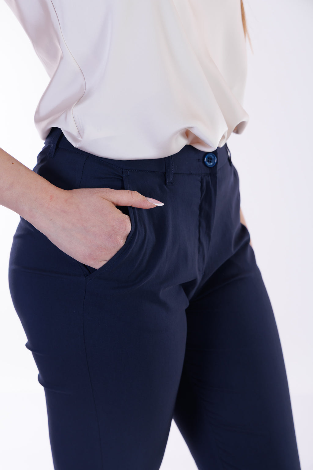 Pantalone viscosa risvolto