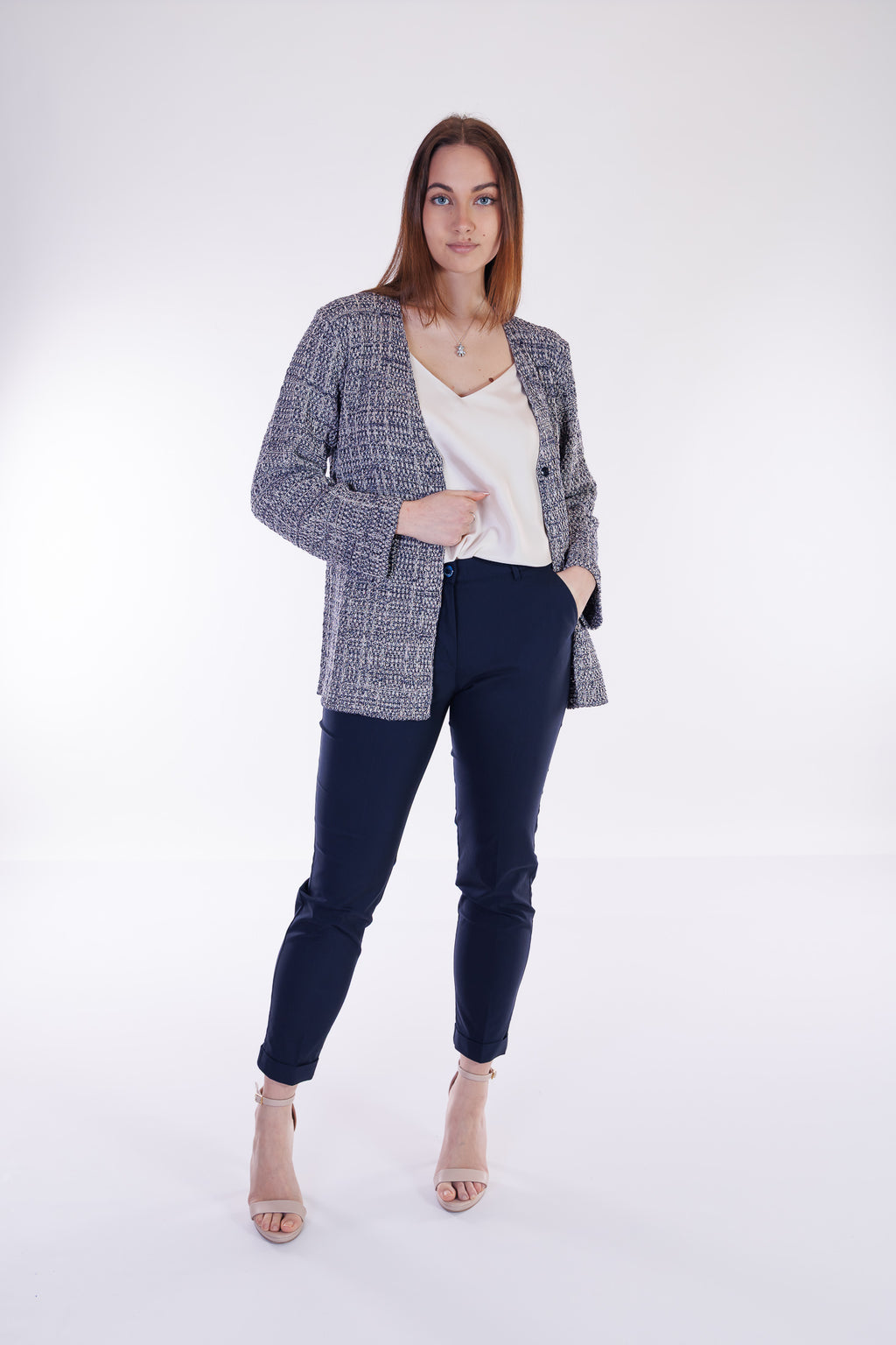 Pantalone viscosa risvolto