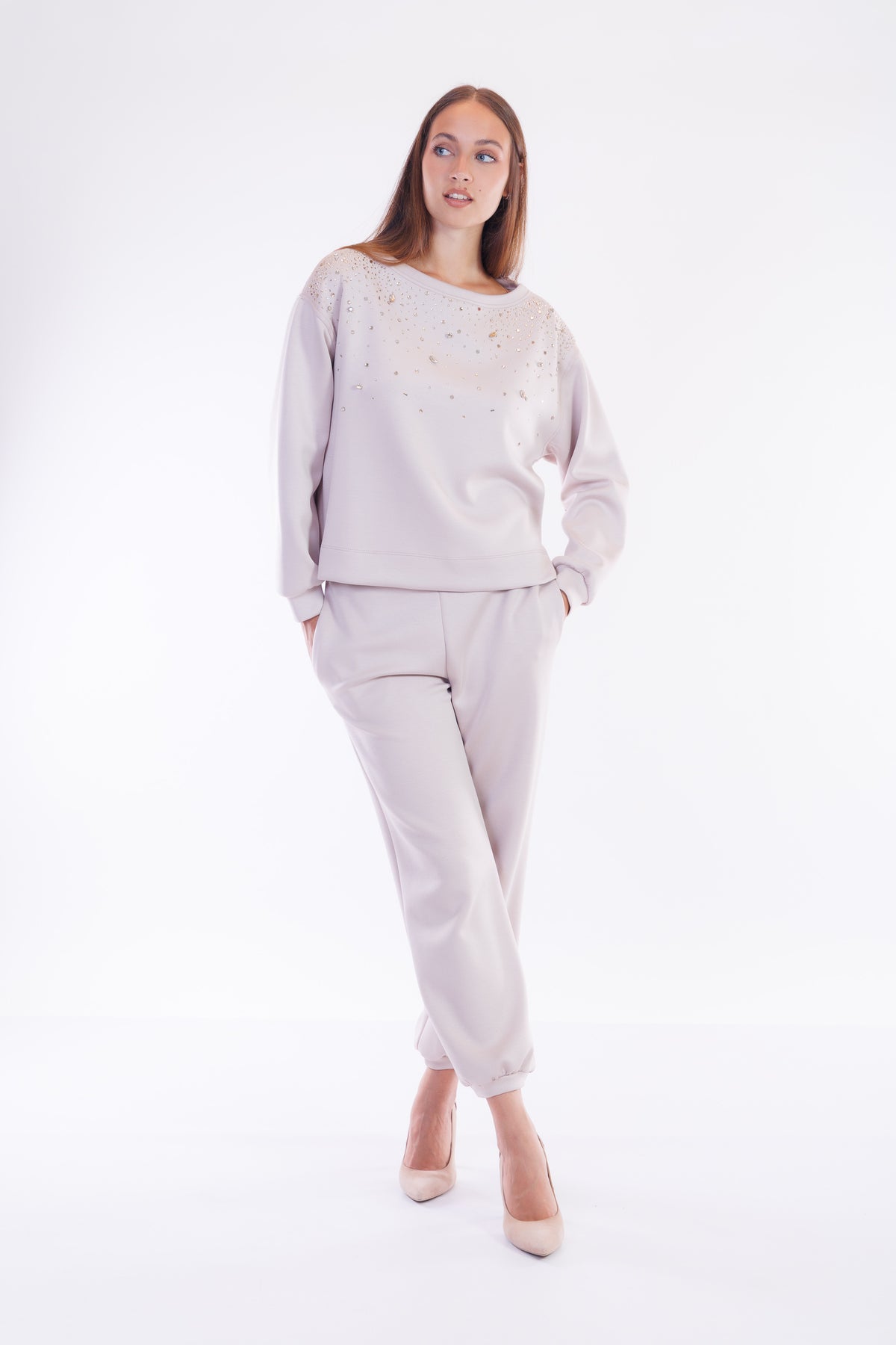 Pantalone felpa polsino