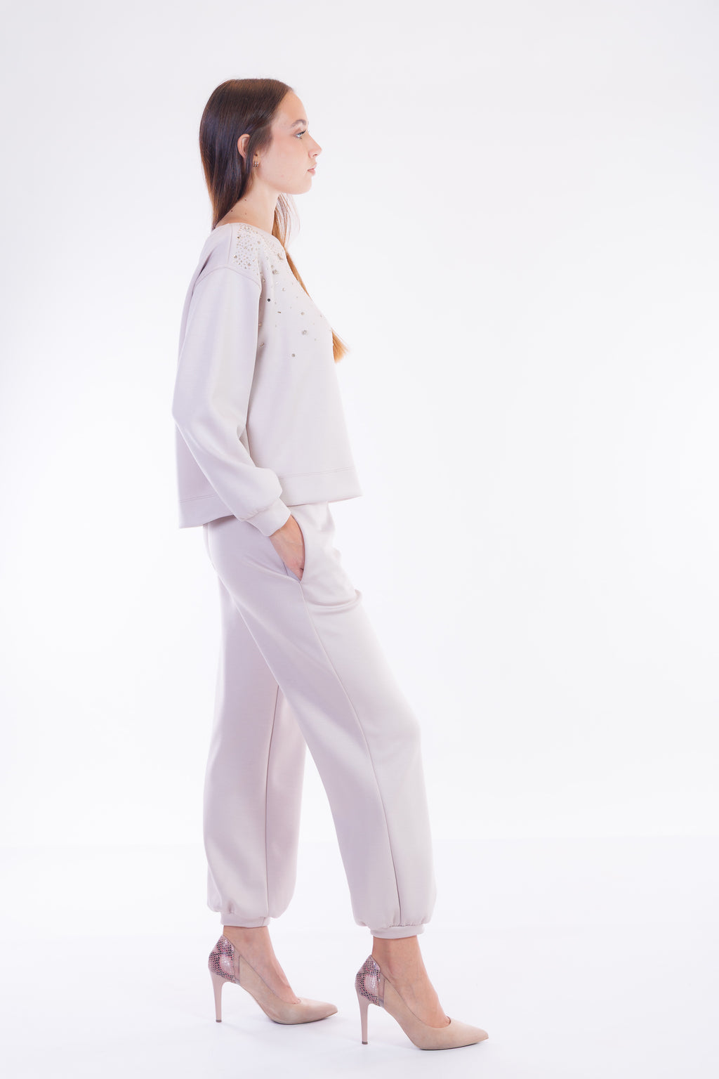 Pantalone felpa polsino