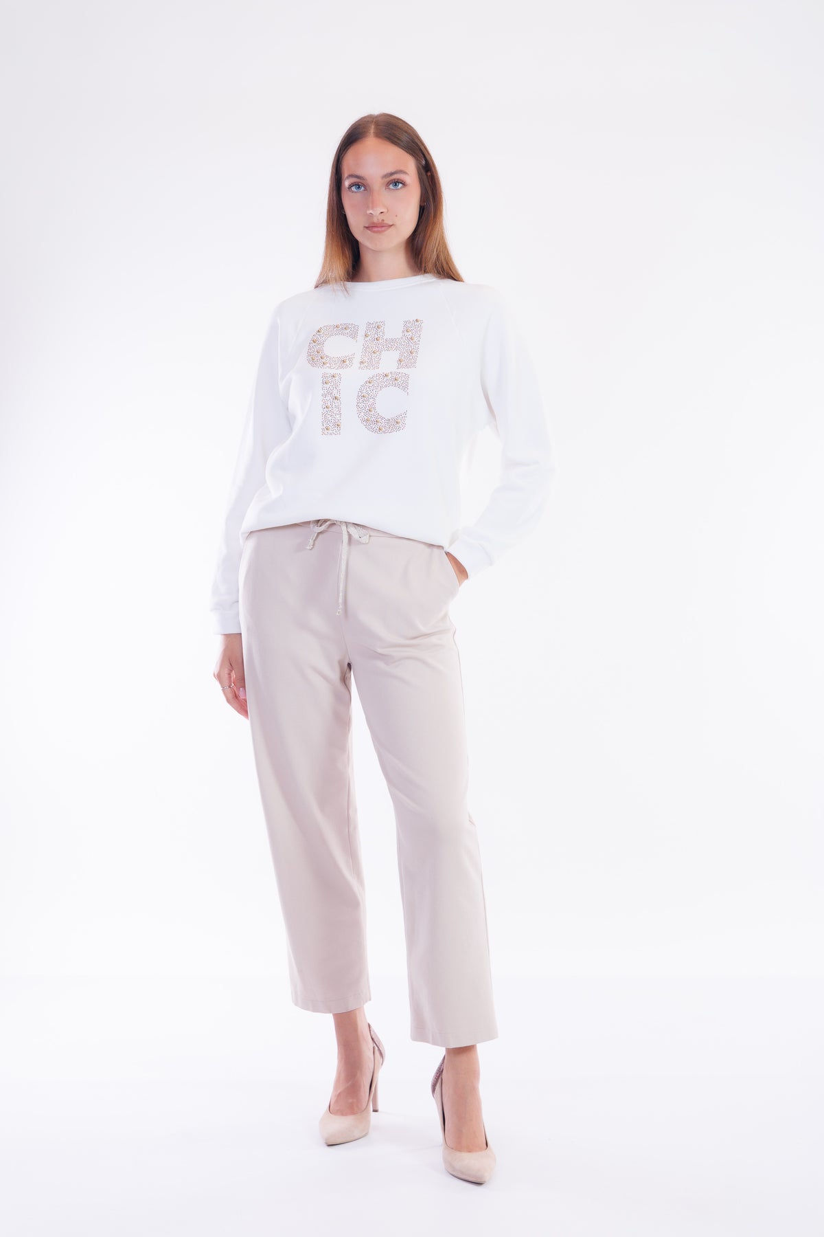 Pantalone coulisse lurex