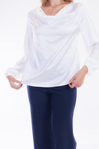 Blusa raso scollo morbido