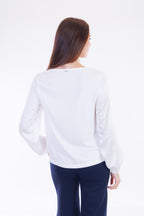 Blusa raso scollo morbido