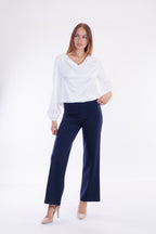 Blusa raso scollo morbido