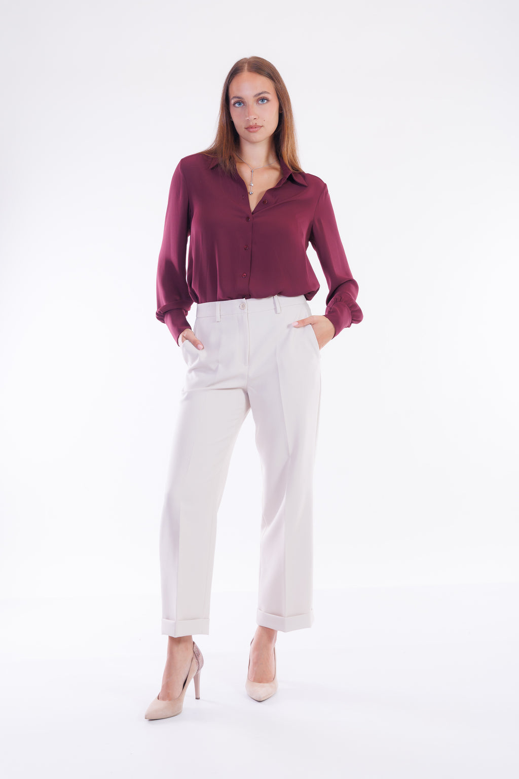 Pantalone ampio risvolto