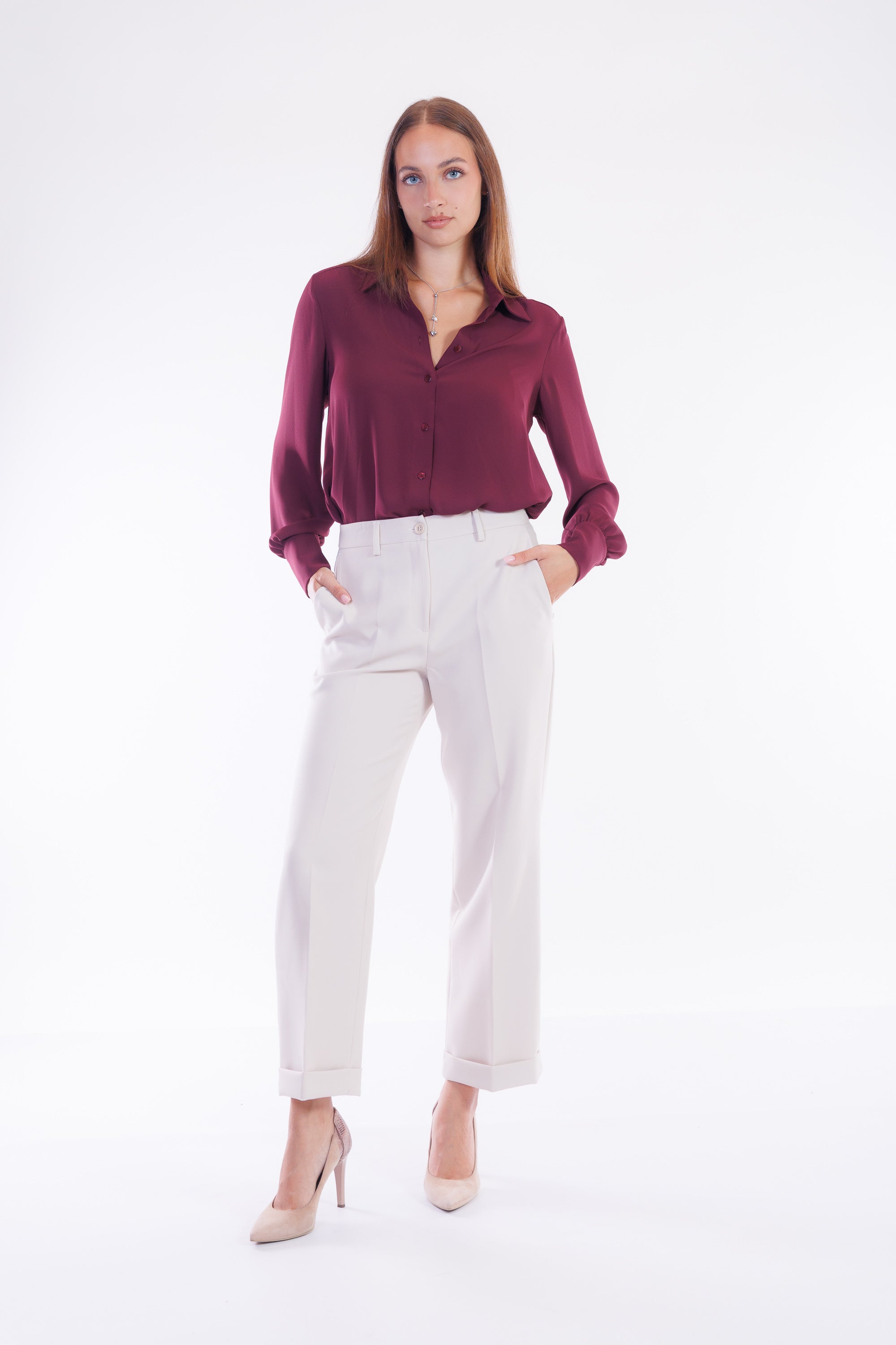 Pantalone ampio risvolto