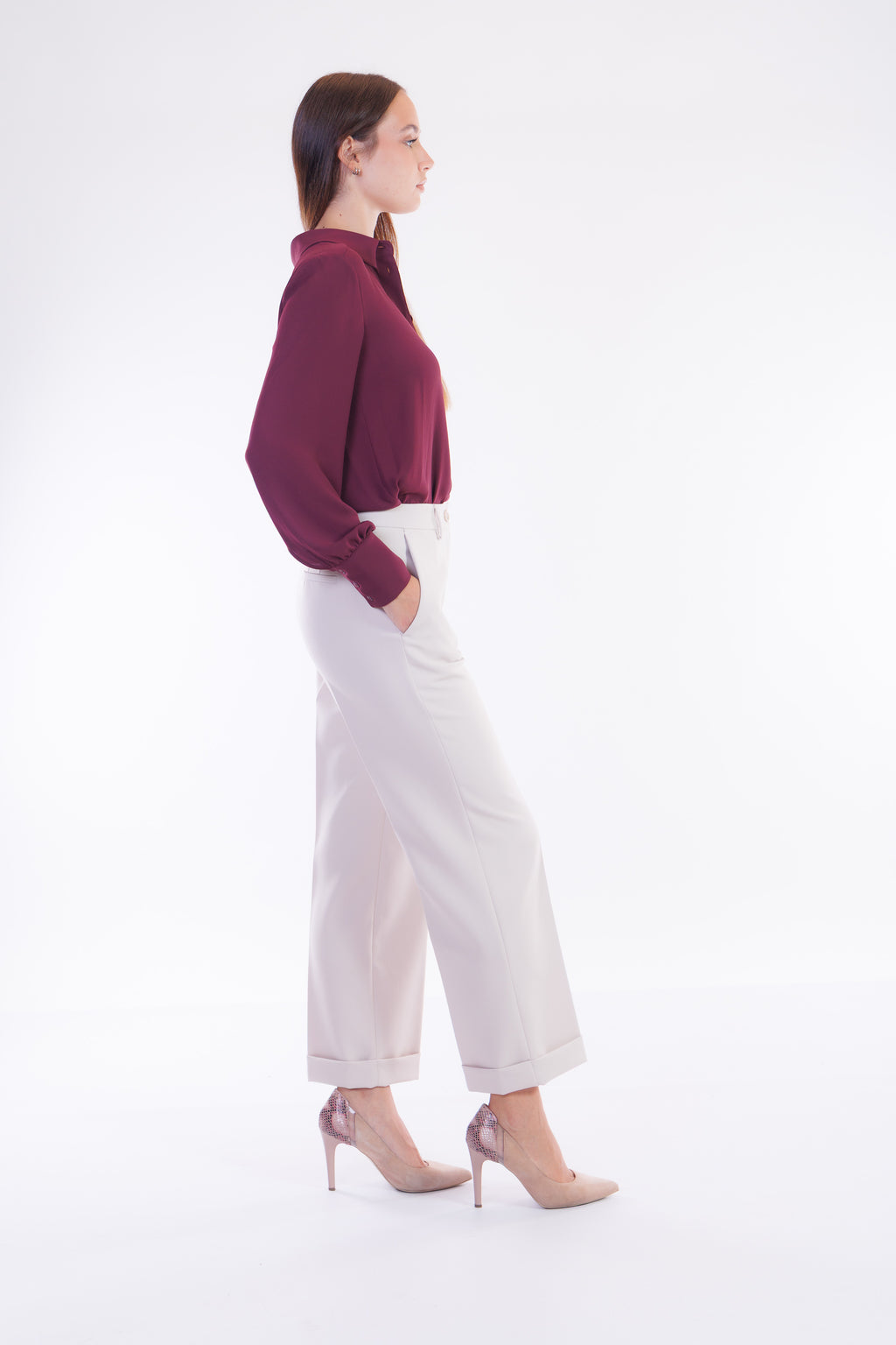 Pantalone ampio risvolto