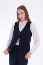 Gilet 1 bottone crepe