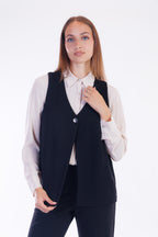 Gilet 1 bottone crepe