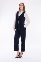 Gilet 1 bottone crepe