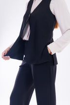 Gilet 1 bottone crepe