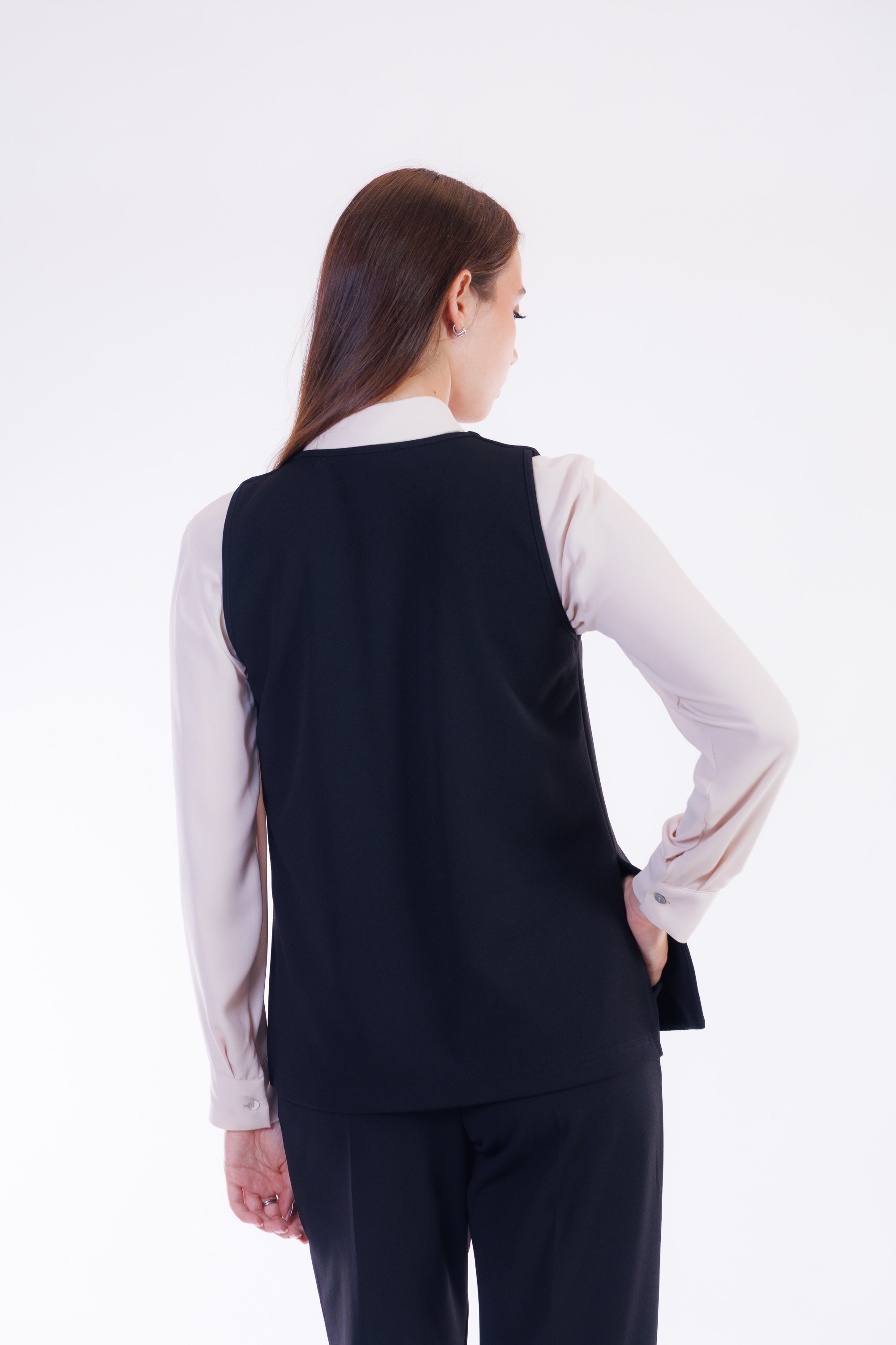 Gilet 1 bottone crepe