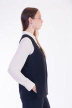 Gilet 1 bottone crepe