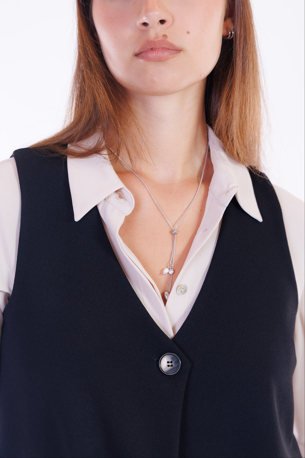 Gilet 1 bottone crepe
