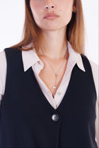Gilet 1 bottone crepe