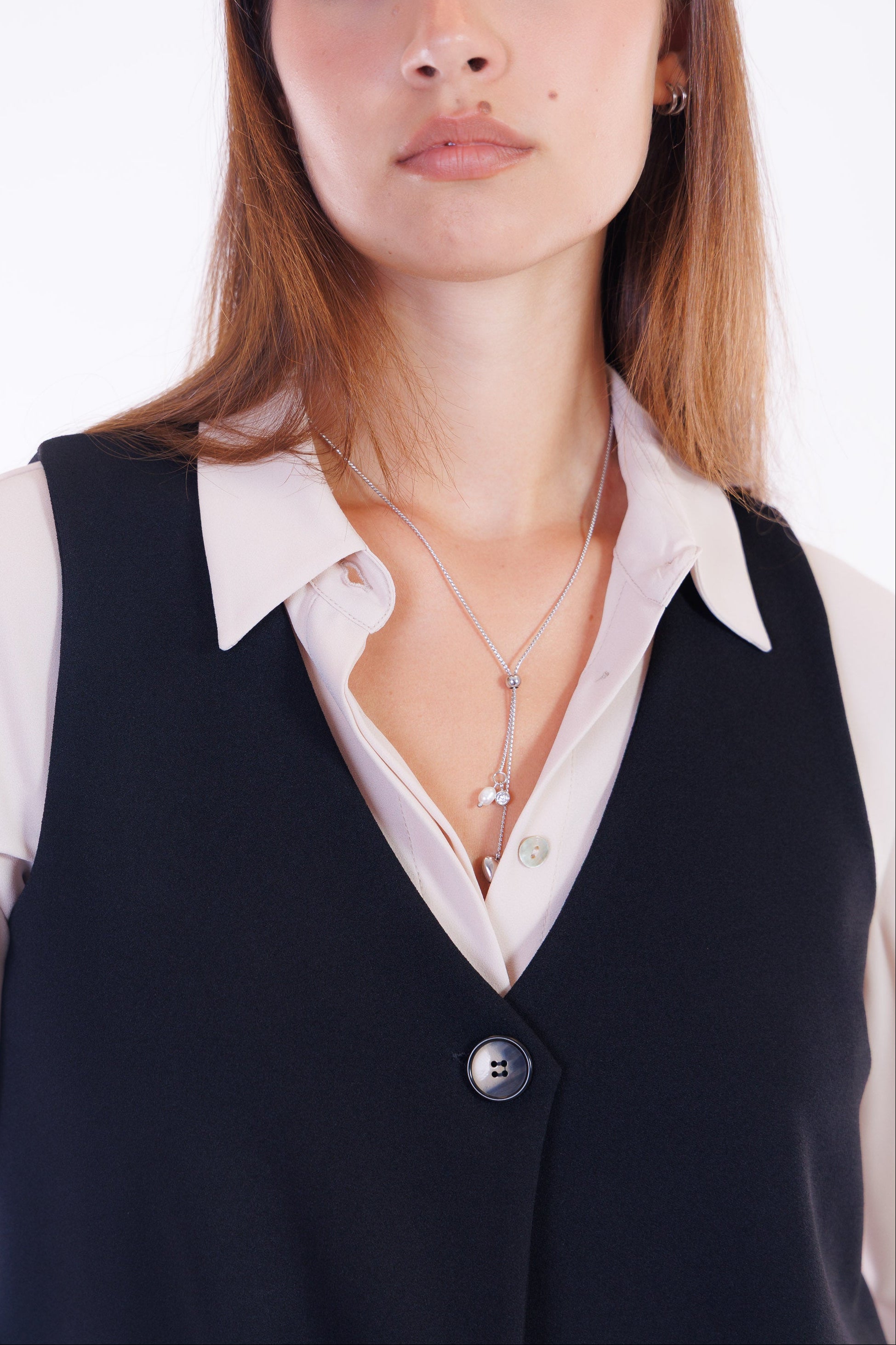 Gilet 1 bottone crepe