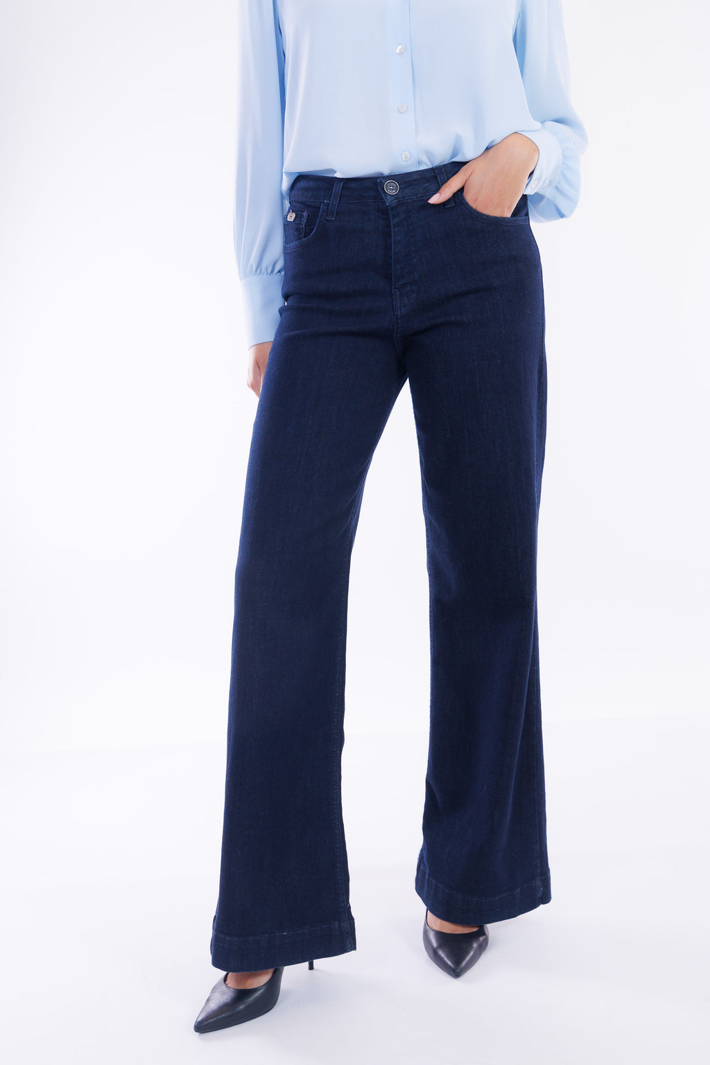 Jeans palazzo denim scuro