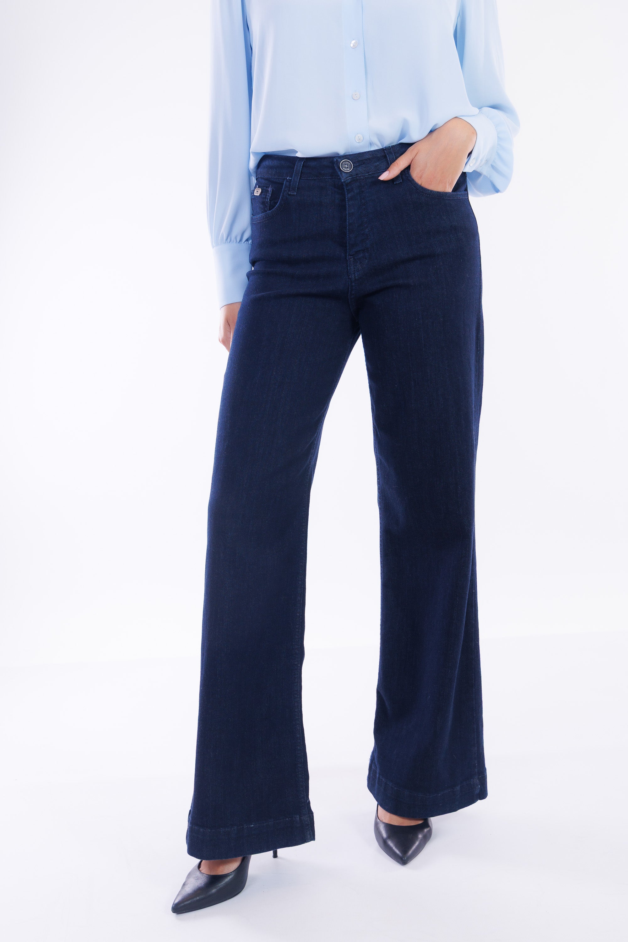 Jeans palazzo denim scuro