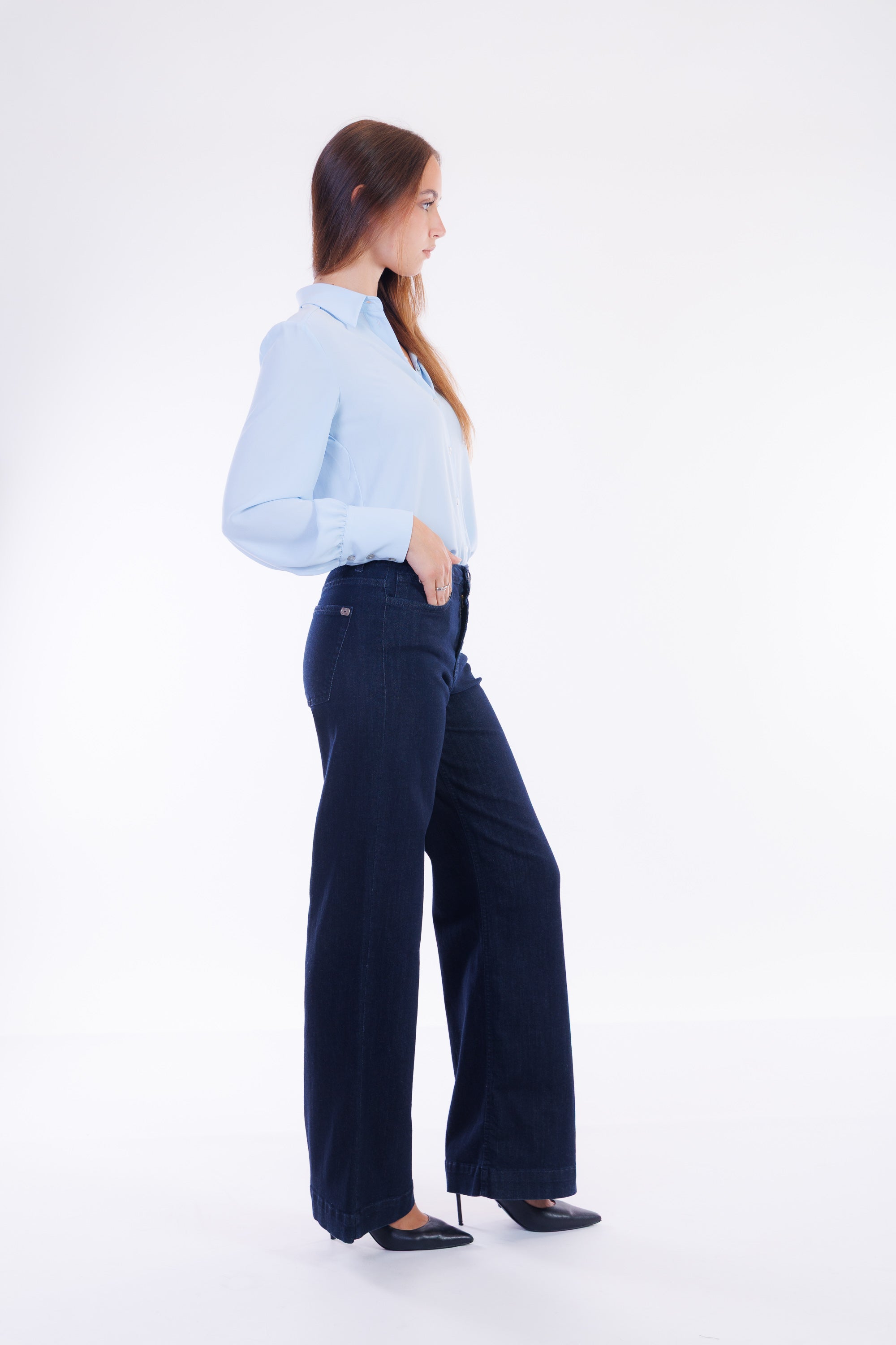 Jeans palazzo denim scuro
