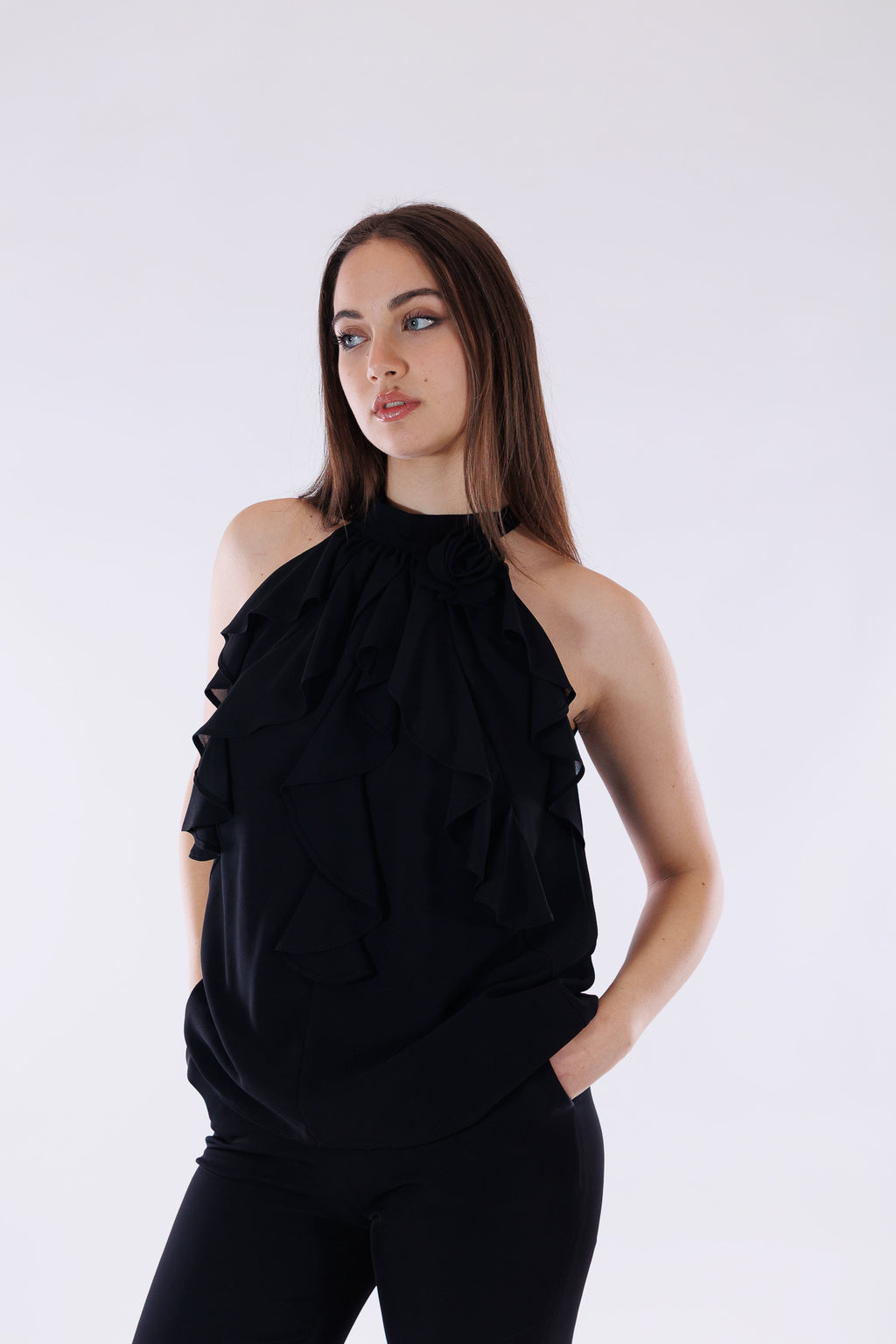 Top rouches georgette
