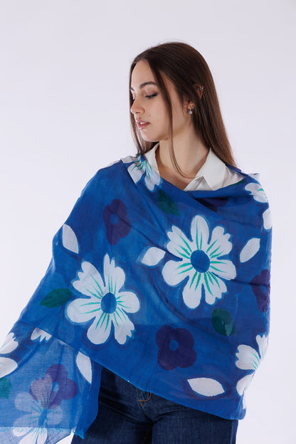 Stola fiori grandi m. seta