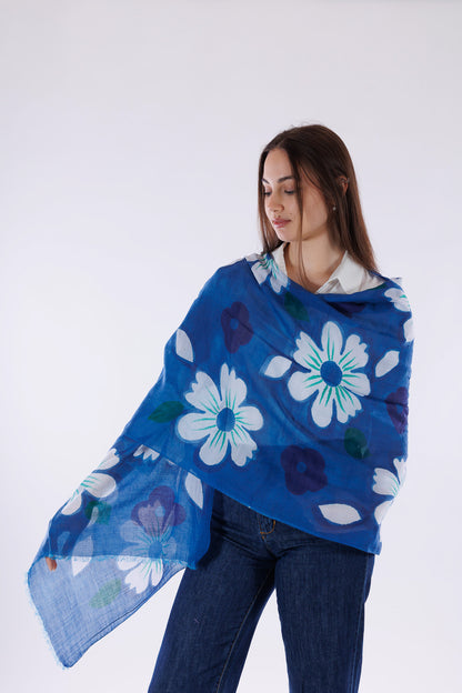 Stola fiori grandi m. seta