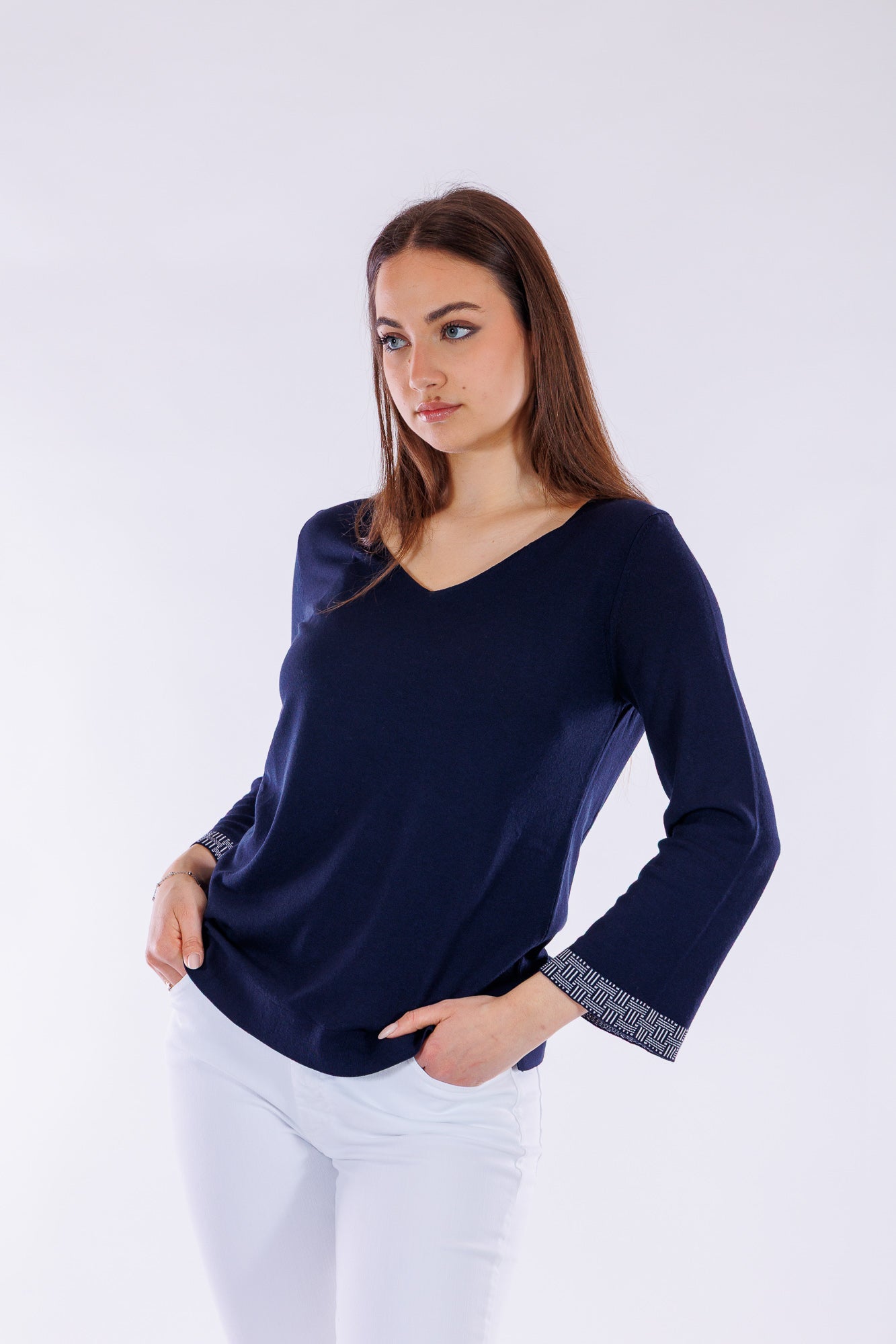 Maglia polsini jacquard