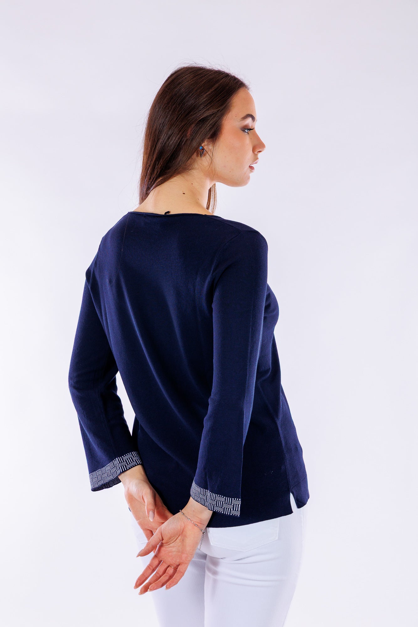 Maglia polsini jacquard