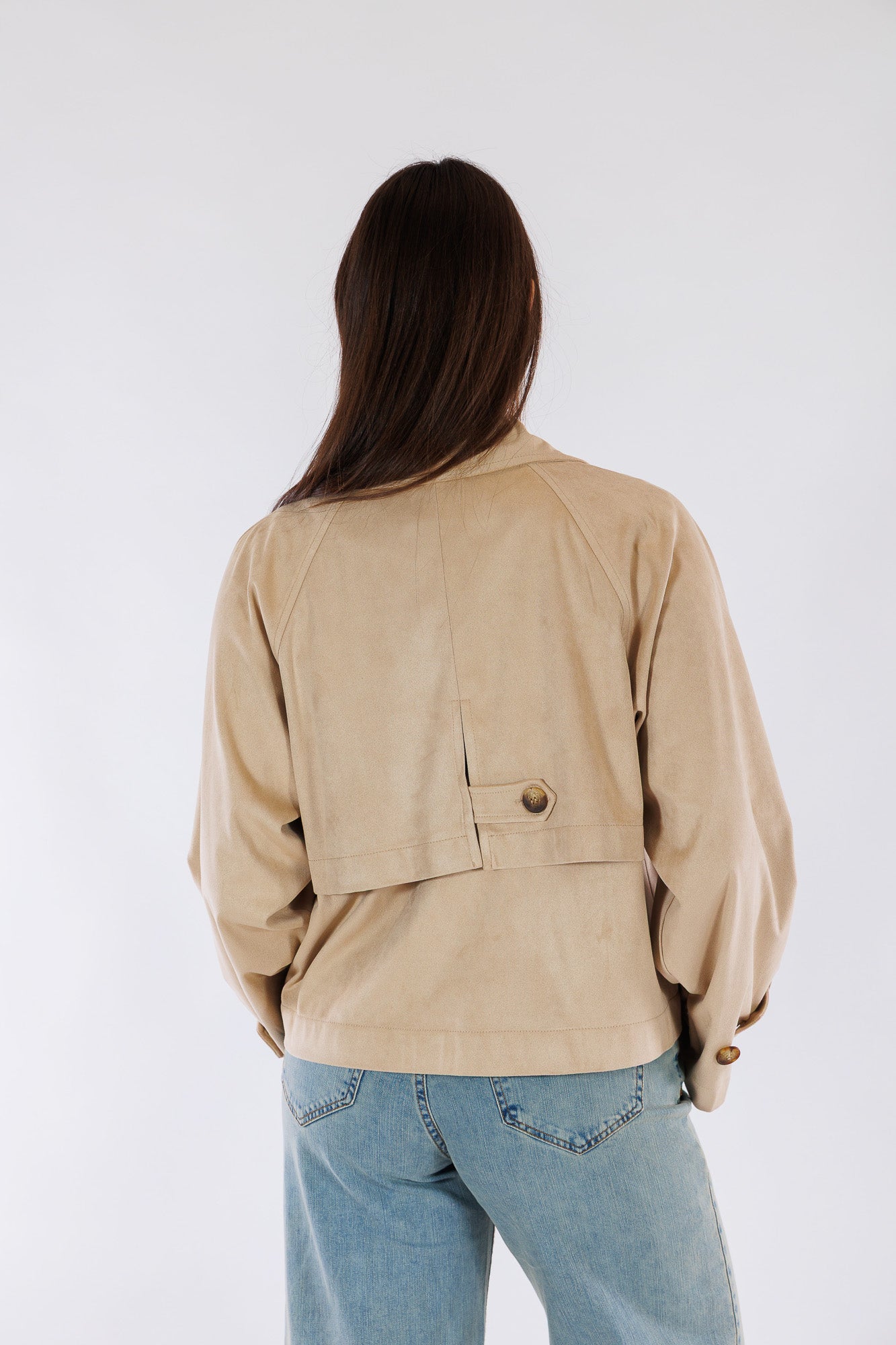 Giacca doppiopetto eco camoscio