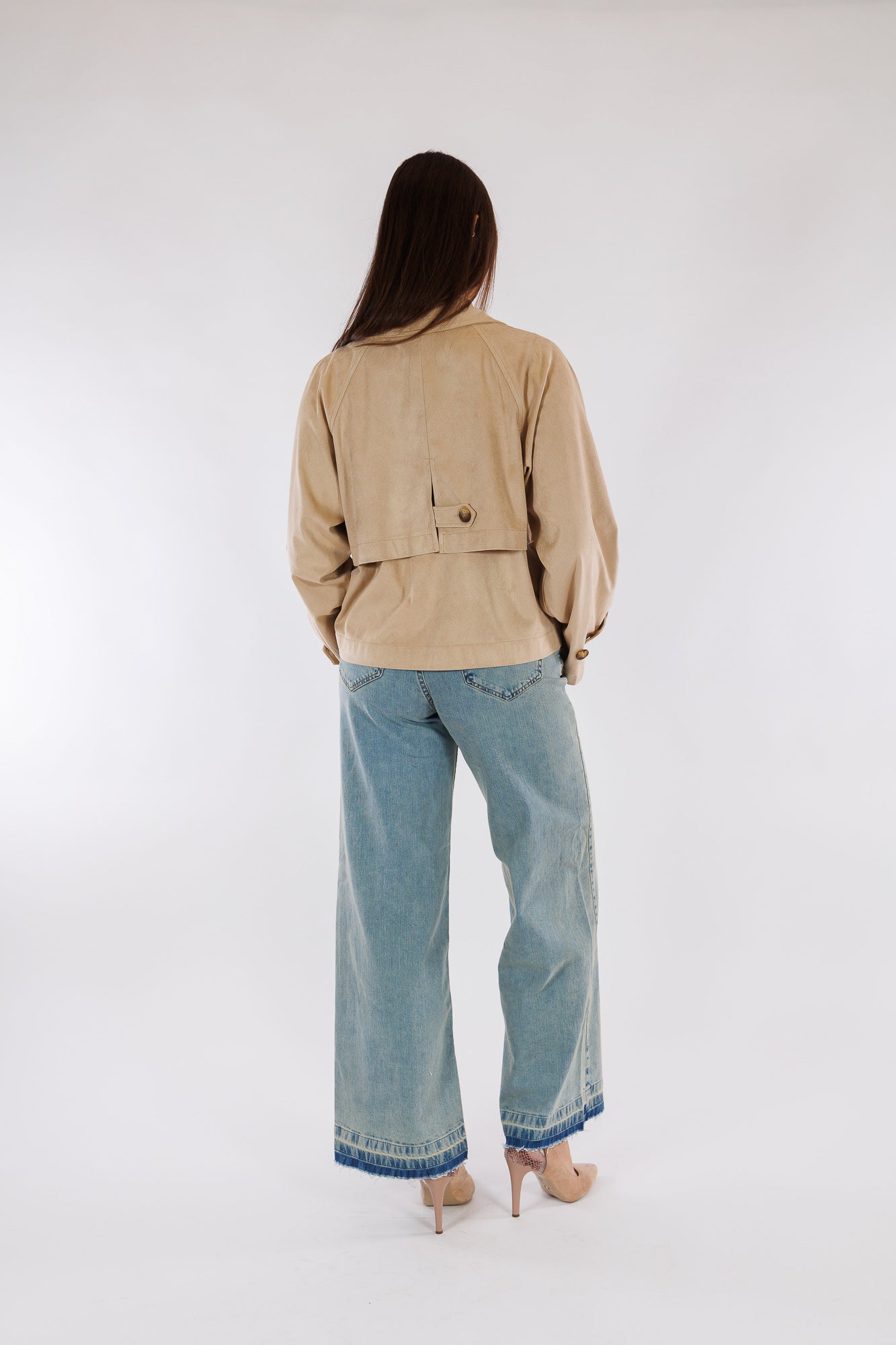 Giacca doppiopetto eco camoscio